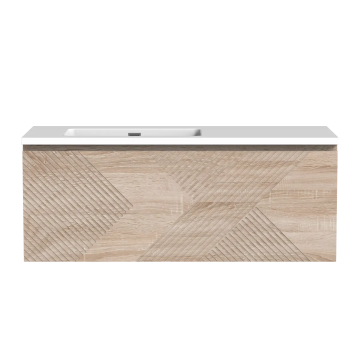 Meuble-lavabo décentré gauche Omaha 48" Chêne blanc