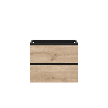 Vanité Sidney 24" Noir mat et chêne contemporain