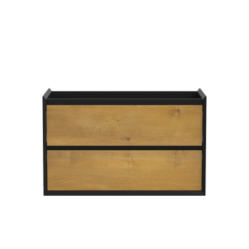 Meuble vanité Nairobi 36" Noir mat et Chêne naturel