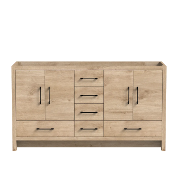 Meuble vanité double Baja 60" Chêne contemporain
