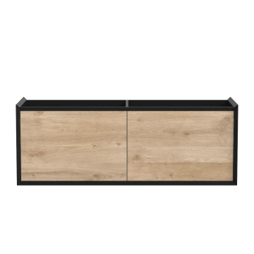 Meuble vanité Dakar 60" Noir mat et Chêne contemporain