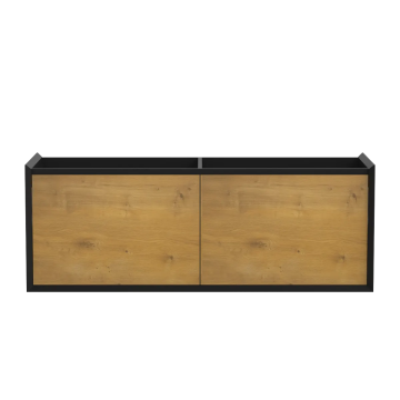 Meuble vanité Dakar 60" Noir mat et Chêne naturel