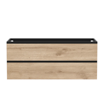 Meuble vanité Sidney 48" Noir mat et Chêne contemporain