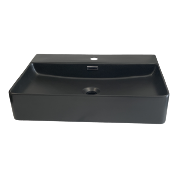 Vasque O B20 noir mat en porcelaine vitrifiée