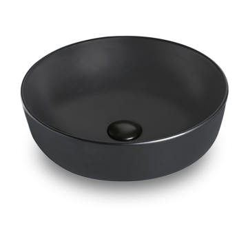 Vasque O B33 noir en porcelaine vitrifiée