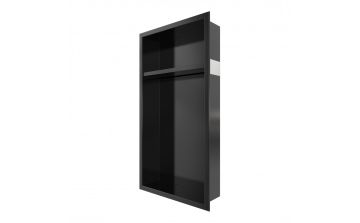 Niche de douche Stella II en acrylique noir mat