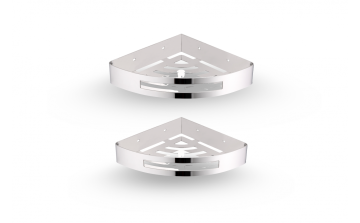 Tablettes en coin Austral en acier inoxydable chrome