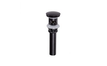 Drain de lavabo à bouton poussoir avec renvoi noir mat en acier inoxydable