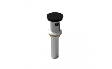 Drain de lavabo à bouton poussoir avec renvoi noir mat en acier inoxydable