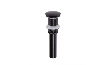 Drain de lavabo à bouton poussoir sans renvoi noir mat en acier inoxydable
