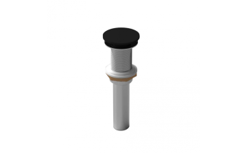 Drain de lavabo à bouton poussoir sans renvoi noir mat en acier inoxydable