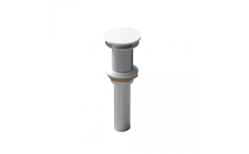 Drain de lavabo à bouton poussoir sans renvoi blanc mat en acier inoxydable