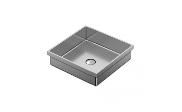 Lavabo semi-encastré Volta l 15 3/4 po en acier inoxydable