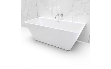 Baignoire autoportante murale Calla 63 I 2 places en acrylique blanc lustré