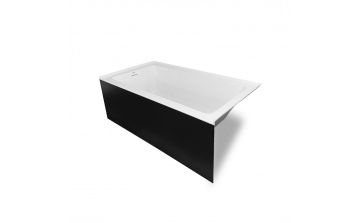 Baignoire alcôve à tablier intégré Alba II - L 60 po en acrylique noir mat
