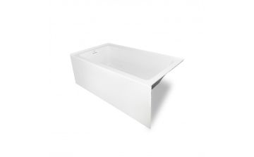 Baignoire alcôve à tablier intégré Alba I - L 60 po en acrylique blanc lustré