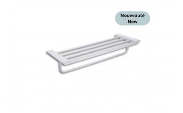 Tablette porte-serviettes murale Vasco 23 po en acier inoxydable blanc mat