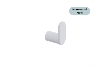 Crochet à serviette Nova en acier inoxydable blanc mat