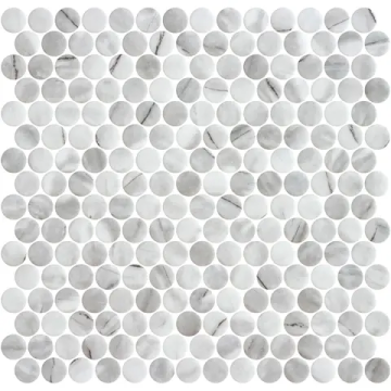 Mosaïque Penny Ecostone Iverno Grey mat 12 po x 12 po