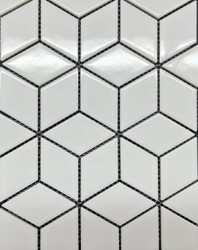 Mosaïque Rhombus Blanc satiné et poli