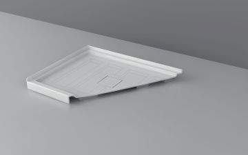 Base de douche avec cache drain carré 36 po x 36 po Drain Carré Brides C blanc