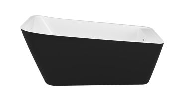 Baignoire autoportante Sikome avec plage 63 po Robinets Aéromassageage blanc