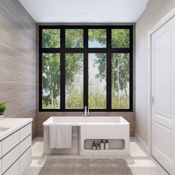 Baignoire autoportante Basca 67 po en blanc lustré