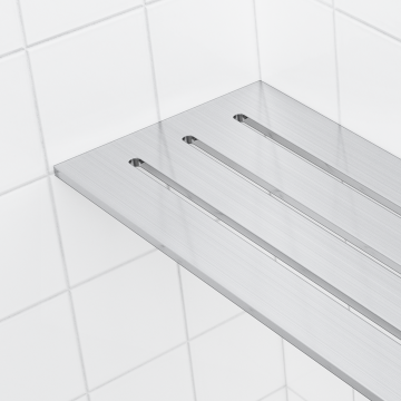 Tablette de coin pour douche carrelée 4 po x 8 po acier inoxydable
