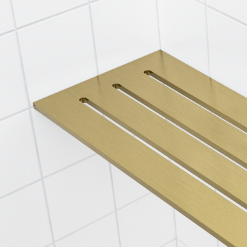 Tablette de coin pour douche carrelée 4 po x 8 po PVD or