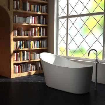 Baignoire autoportante Kanwa 55 1/2 po en acrylique blanc lustré