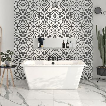 Baignoire autoportante Simplo 59 3/4 po en acrylique blanc lustré