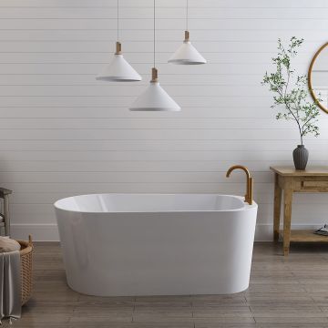 Baignoire autoportante Vela 59 po en acrylique blanc lustré