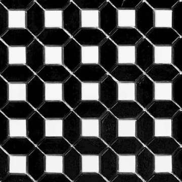 Mosaïque Baguette Cassettone Ink poli 12 po x 12 po
