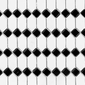 Mosaïque Baguette Puntini Neri poli 12 po x 12 po