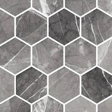 Mosaïque Hex XL Ecostone Grafito mat 12 po x 12 po