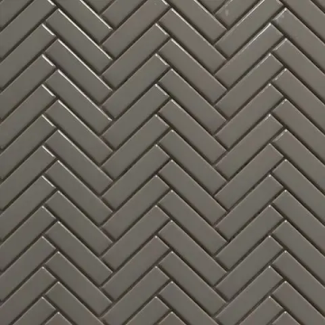 Mosaïque Herringbone Brown lustré 12 po x 12 po