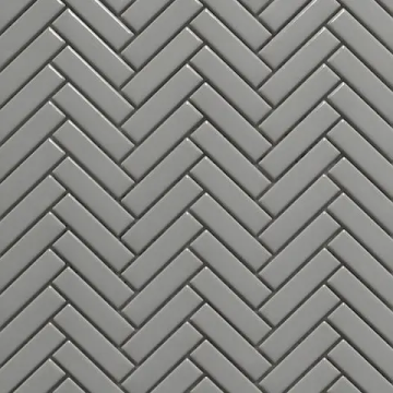 Mosaïque Herringbone Grey lustré 12 po x 12 po