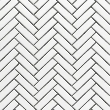 Mosaïque Herringbone White mat 12 po x 12 po