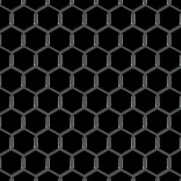 Mosaïque Basic Hexagon/Octagon Hexagon Black satiné 12 po x 12 po