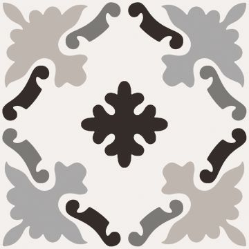 Carreau Patchwork Black & White 03 mat 8 po x 8 po