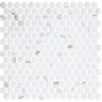 Mosaïque Penny Ecostone Calacatta Gold mat 12 po x 12 po