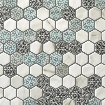 Mosaïque Hex Vintage Gilda mat 12 po x 12 po