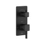 Finition pour valve SquareOne 1/2 po de type Aquatonik avec sélecteur intégré 2 ou 3 voies Noir mat