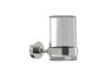 montage muraled Bathroom Tumbler & Toothbrush Holder with Chrome Glass OSLO 144660 nickel brossé