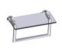 10 po tablette en verre avec barre à serviette OSLO 144676 chrome poli