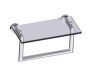10 po tablette en verre avec barre à serviette dos plein OSLO 144676SB chrome poli
