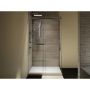 Porte de douche coulissante Exalt 48 x 32 x 78 po, pour installation en coin avec verre clair et fini noir mat