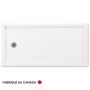 Base de douche Zen 6030 blanche pour alcôve en acrylique avec drain à gauche