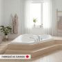 Ariane 6060 Baignoire blanche en coin en acrylique avec drain central et système Whirlpool