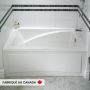 Delight 6032 BJI Baignoire blanche alcôve en acrylique avec drain à gauche et système Whirlpool